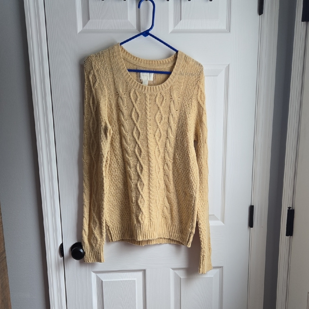 Forever 21 Yellow Cable Knit Sweater